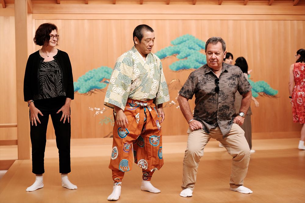 Participants learning traditional Kagura movements