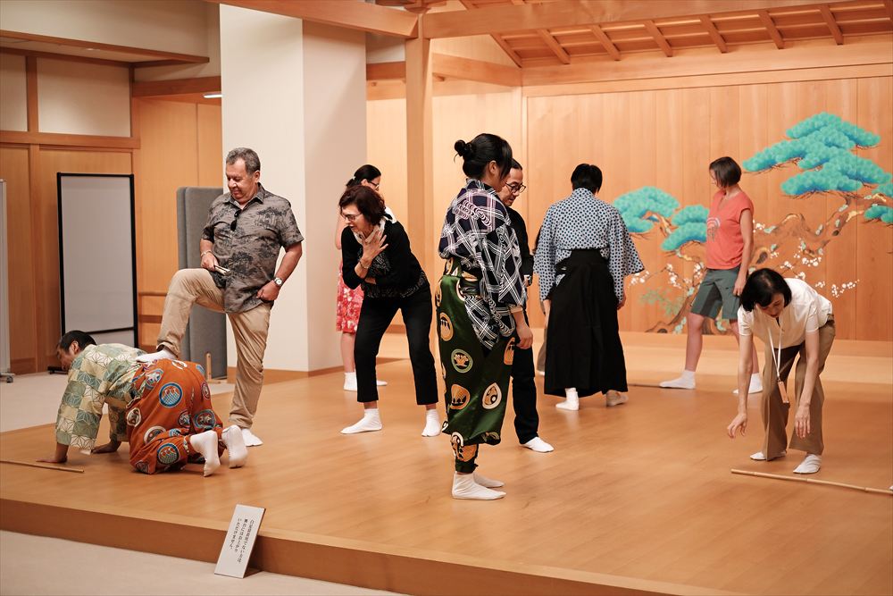 Team members practising Kagura together